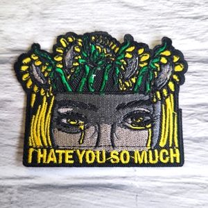 Emo Sad Girl Sunflower Hate You So Much Y2k  Vintage Streetwear Iron on Patch